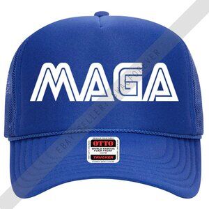 Trump Sega Maga Custom Mash Up Logo Foam Trucker Hat Blue
